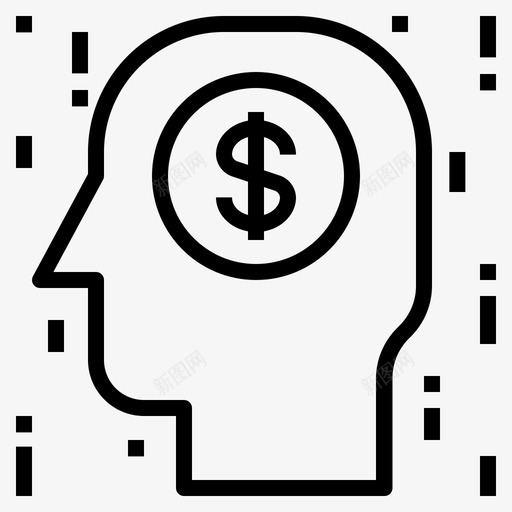大脑硬币脑袋图标svg_新图网 https://ixintu.com 大脑 硬币 脑袋 钱
