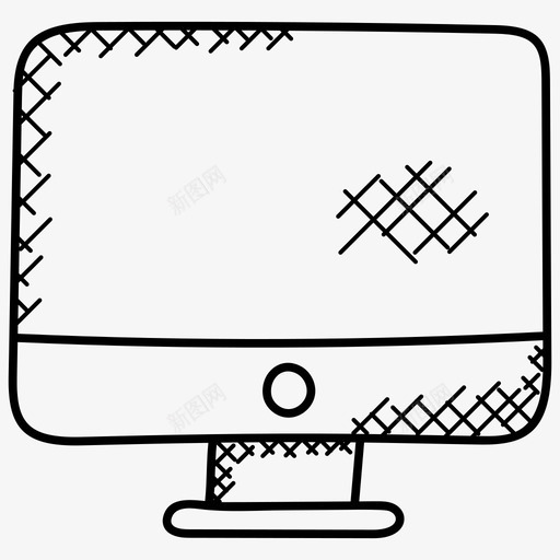 显示器lcdled图标svg_新图网 https://ixintu.com lcd led 办公室涂鸦图标 显示器 电视