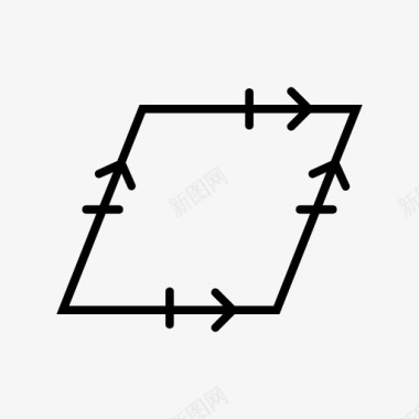正方形对角线几何图标图标