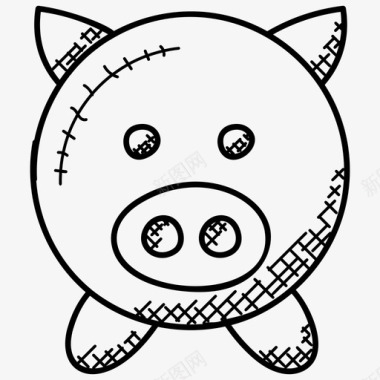 小猪银行硬币容器存钱图标图标