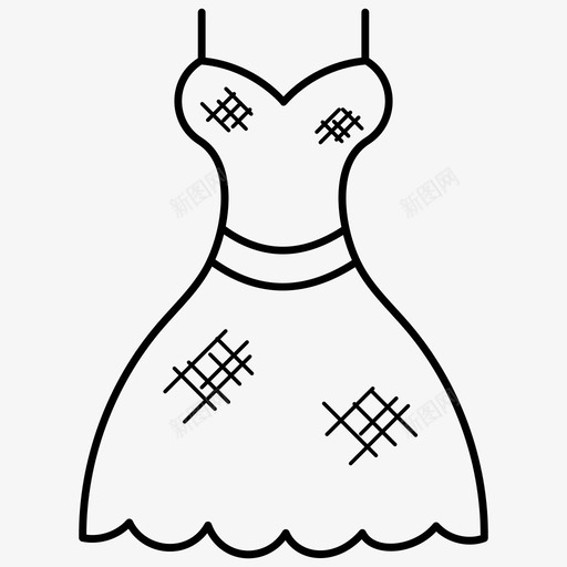 晚礼服肩带裙女装图标svg_新图网 https://ixintu.com 女装 晚礼服 肩带裙 购物涂鸦图标