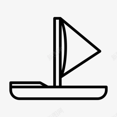 帆船渔夫船图标图标