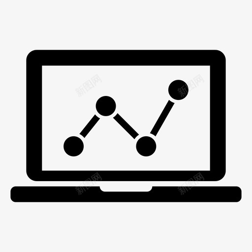 笔记本电脑商务图表图标svg_新图网 https://ixintu.com 业务稳定 商务 图表 增长 笔记本电脑