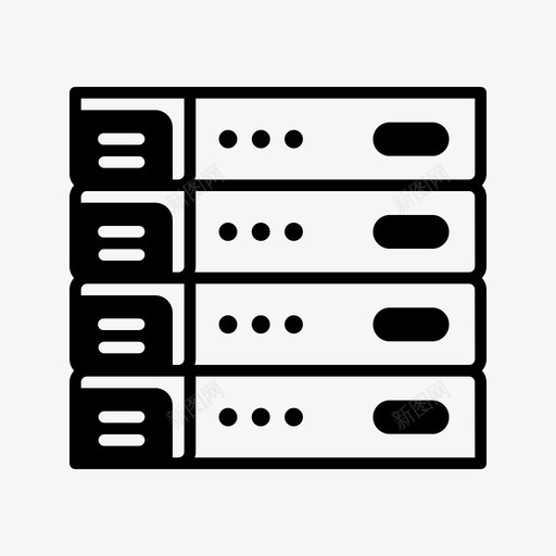 服务器数据存储器图标svg_新图网 https://ixintu.com 办公室信号 存储器 数据 服务器