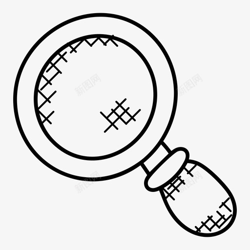 放大镜侦探镜搜索工具图标svg_新图网 https://ixintu.com 侦探镜 房地产涂鸦图标 搜索工具 放大镜