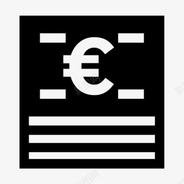 欧元票据现金货币图标图标