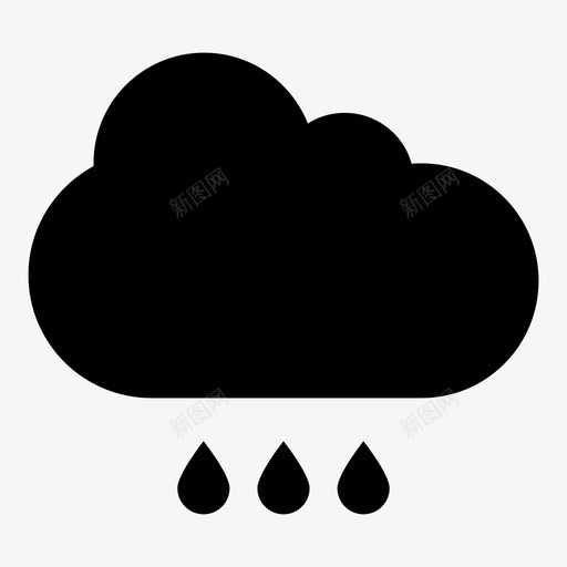 云雨滴雨天气图标svg_新图网 https://ixintu.com 云雨滴 天气 雨