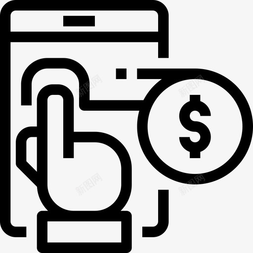 移动支付银行货币图标svg_新图网 https://ixintu.com 智能手机 移动支付 货币 购物 银行 银行和支付
