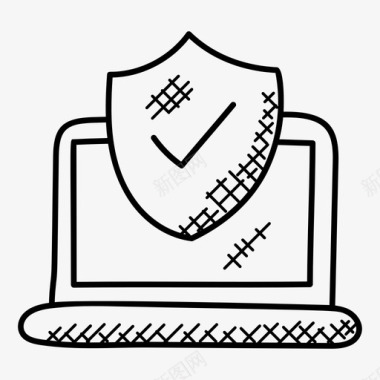 计算机安全防病毒计算机保护图标图标