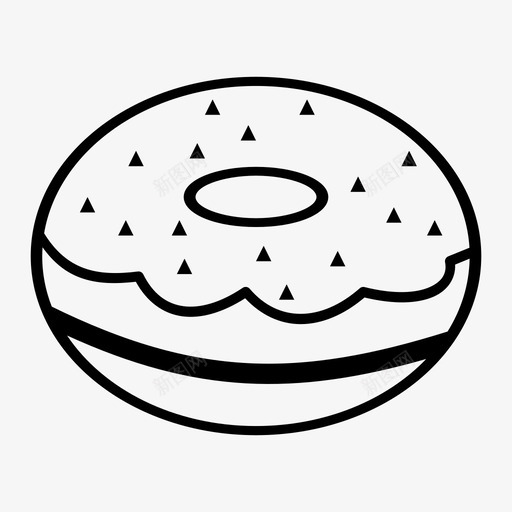 甜甜圈奶油甜点图标svg_新图网 https://ixintu.com 奶油 招待 甜点 甜甜圈 食物