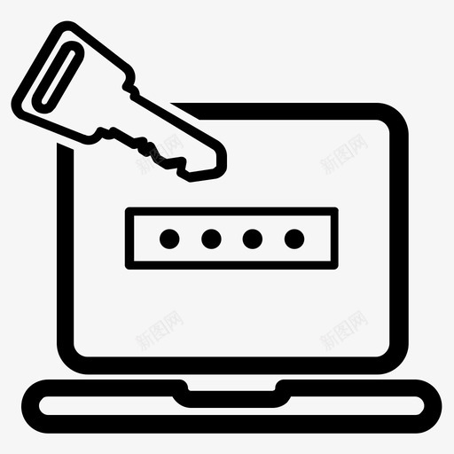 笔记本电脑保护密码个人笔记本电脑图标svg_新图网 https://ixintu.com 个人笔记本电脑 商业安全 密码 笔记本电脑保护 解锁钥匙