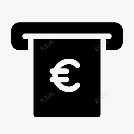 取现自动取款机欧元图标svg_新图网 https://ixintu.com 取款 取现 欧元 自动取款机 货币 银行存款