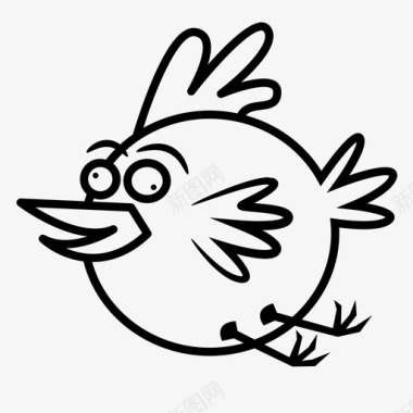 飞鸡鸟卡通图标图标
