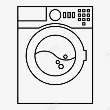 洗衣机前置式家用电器图标图标
