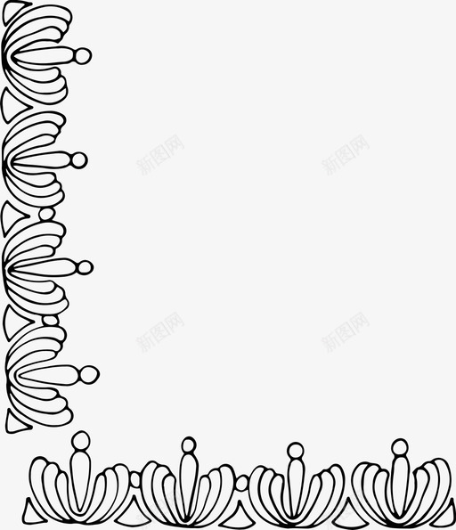 花饰墙角饰边图标svg_新图网 https://ixintu.com 墙角 植物枝 花图案 花环 花饰 装饰品 饰边