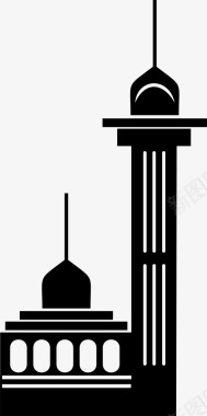 清真寺建筑礼拜图标图标