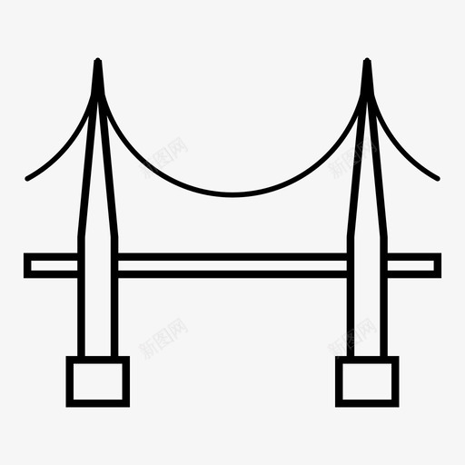 桥建筑物城市图标svg_新图网 https://ixintu.com 十字路口 城市 建筑物 桥 道路