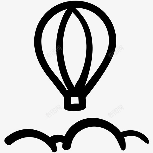 气球飞行观光飞行图标svg_新图网 https://ixintu.com 交通 天空 旅游涂鸦轮廓 气球 观光飞行 飞行