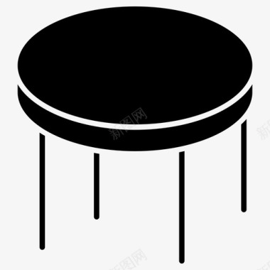 圆桌家具实心桌子图标图标