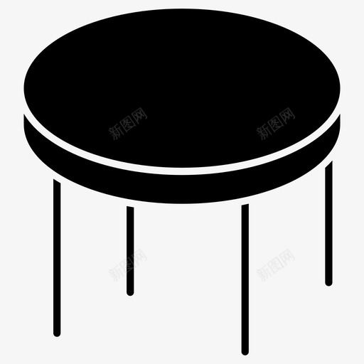 圆桌家具实心桌子图标svg_新图网 https://ixintu.com 圆桌 实心桌子 家具
