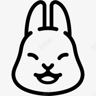 笑兔子情感图标图标