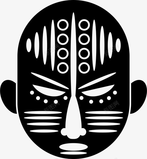 部落面具服饰文化图标svg_新图网 https://ixintu.com 文化 服饰 独特 部落面具