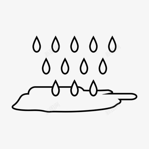 泥泞水坑雨图标svg_新图网 https://ixintu.com 冬天 季节性天气 水坑 泥泞 湿 雨