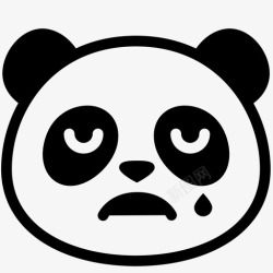 哭的熊猫哭表情情绪图标高清图片