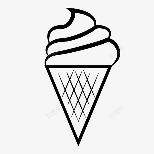 冰淇淋筒冷的甜点图标svg_新图网 https://ixintu.com 冰淇淋 冰淇淋筒 冷的 牛奶 甜点