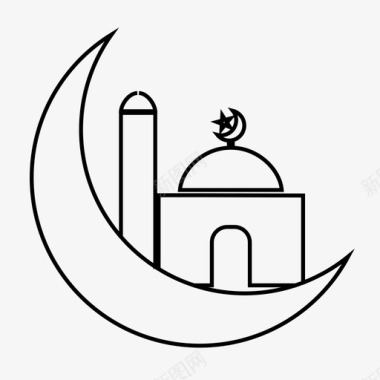 清真寺信心信仰图标图标