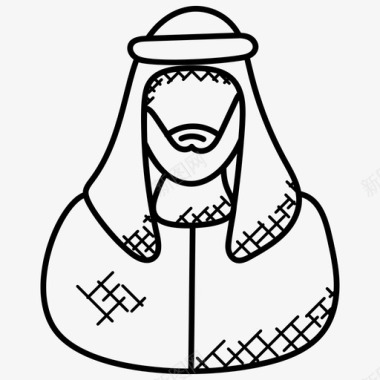 阿拉伯酋长阿凡达穆斯林图标图标