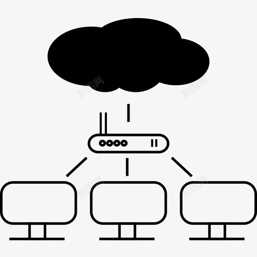 计算机网络云网络互联网网络图标svg_新图网 https://ixintu.com 个人电脑网络 云网络 互联网网络 计算机网络