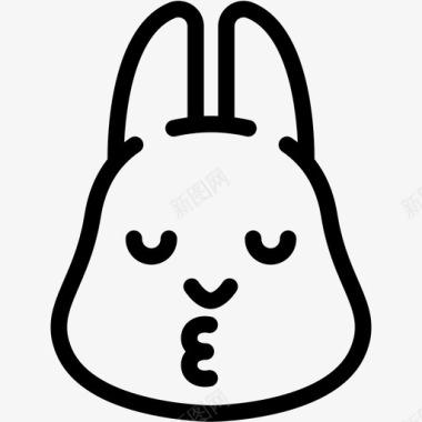 吻兔子情感图标图标