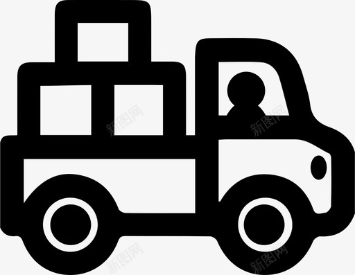 送货车司机卡车图标svg_新图网 https://ixintu.com 卡车 司机 车辆 运输工具 送货车 送货运输图标