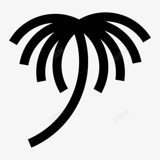 棕榈树海滩椰子树图标svg_新图网 https://ixintu.com 叶子 棕榈树 植物 椰子树 海滩
