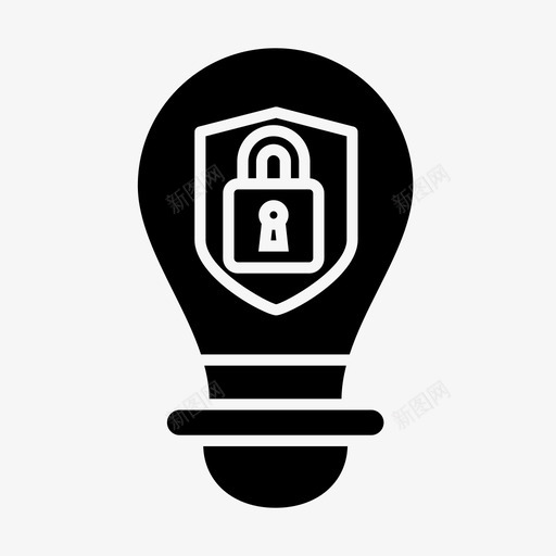 创意保护灯具灯泡图标svg_新图网 https://ixintu.com 创意保护 安全理念 灯具 灯泡 网络保护 项目管理图标固态