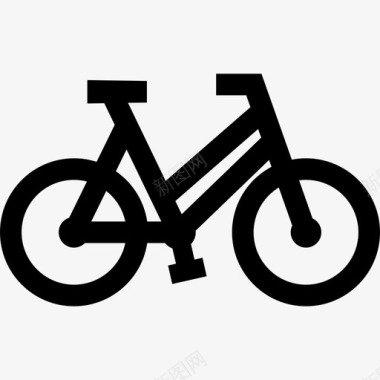 普通自行车自行车妇女图标图标