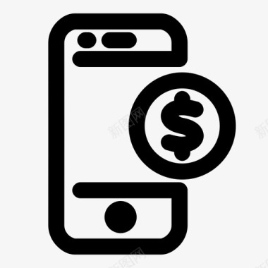 智能手机价格美元货币图标图标