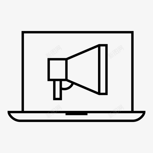 笔记本电脑广告商务图标svg_新图网 https://ixintu.com 商务 在线 广告 笔记本电脑 营销