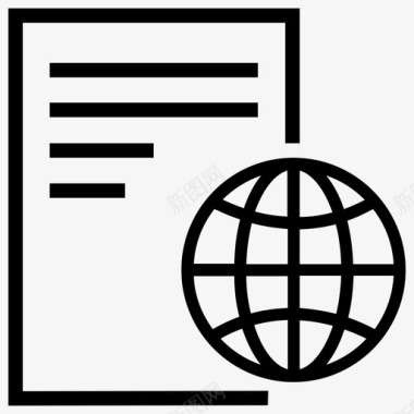 信头合同全球图标图标
