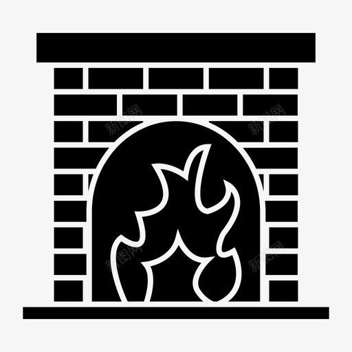 壁炉烟囱客厅图标svg_新图网 https://ixintu.com 壁炉 客厅 家具 房间 暖气 烟囱