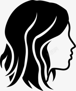 蓬松的头发沙格女孩头发图标高清图片