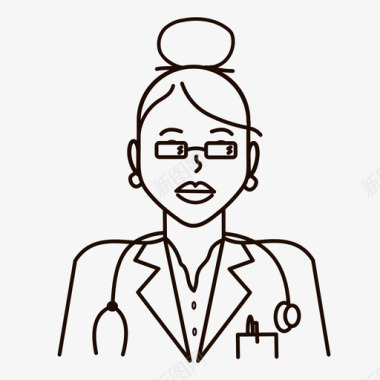 女医生硕士护士图标图标
