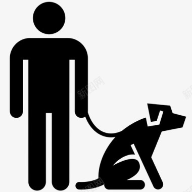 狗和主人狗控制图标图标