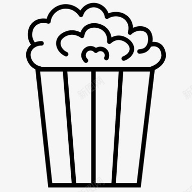 爆米花电影院垃圾食品图标图标