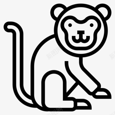 猴子动物马戏团图标图标