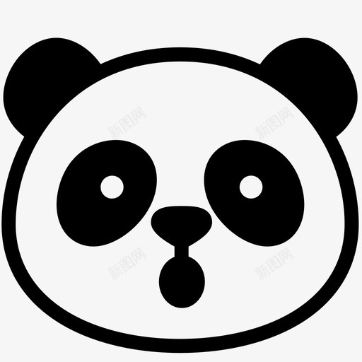 张嘴表情情绪图标svg_新图网 https://ixintu.com 张嘴 情绪 感觉 熊猫 熊猫表情线 表情