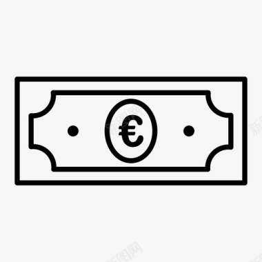 欧元纸币零钱货币图标图标