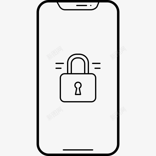 锁定电话授权iphone图标svg_新图网 https://ixintu.com iphone 保护 技术 授权 锁定电话