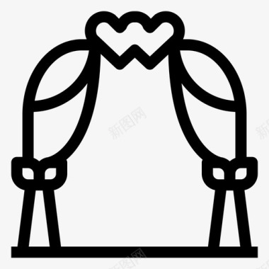 结婚拱门婚礼拱门爱情图标图标